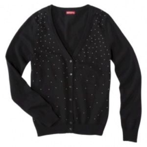 Merona Beaded Black Button Down Cardigan size Medium